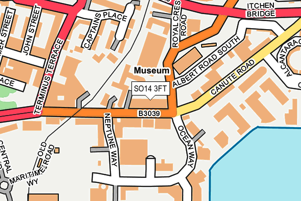 SO14 3FT map - OS OpenMap – Local (Ordnance Survey)