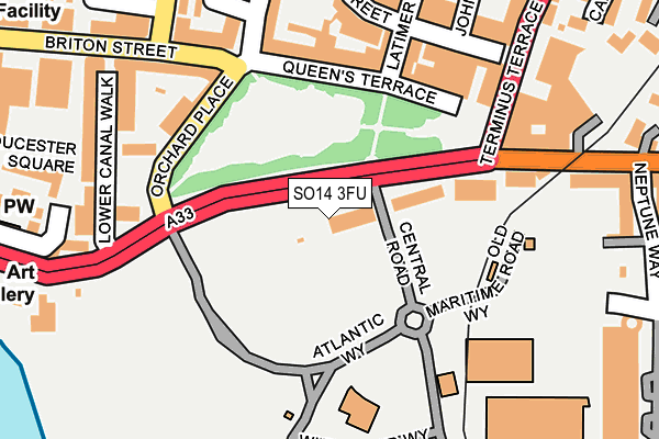 SO14 3FU map - OS OpenMap – Local (Ordnance Survey)