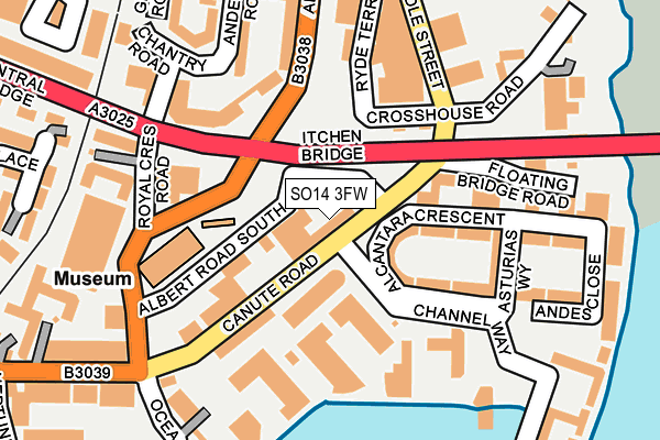 SO14 3FW map - OS OpenMap – Local (Ordnance Survey)