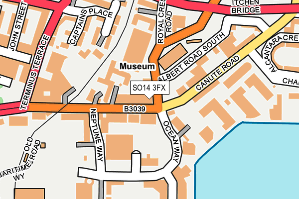 SO14 3FX map - OS OpenMap – Local (Ordnance Survey)