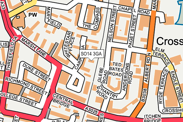 SO14 3GA map - OS OpenMap – Local (Ordnance Survey)