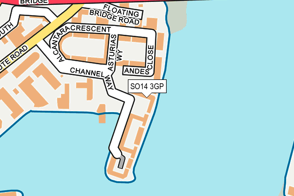 SO14 3GP map - OS OpenMap – Local (Ordnance Survey)