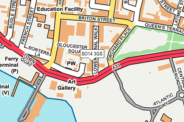 SO14 3GS map - OS OpenMap – Local (Ordnance Survey)