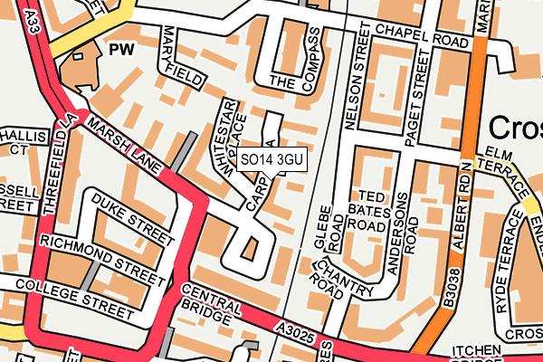 SO14 3GU map - OS OpenMap – Local (Ordnance Survey)