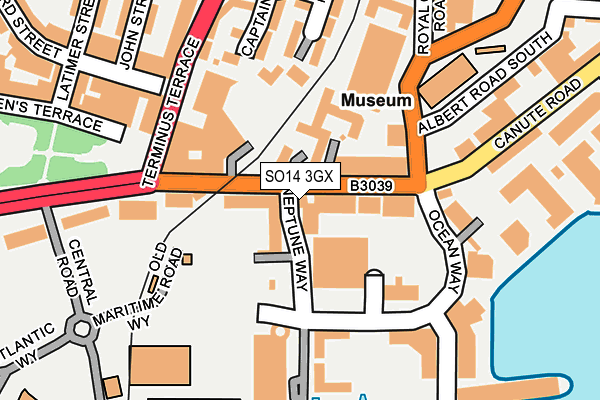 SO14 3GX map - OS OpenMap – Local (Ordnance Survey)