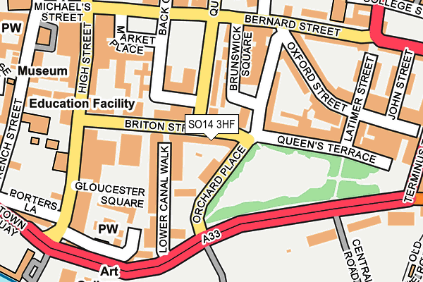 SO14 3HF map - OS OpenMap – Local (Ordnance Survey)