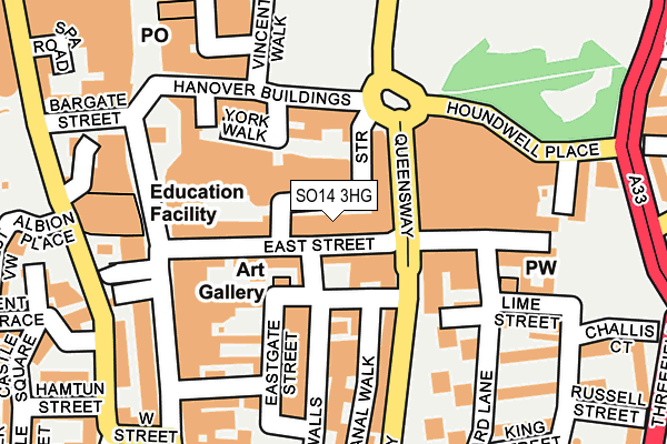 SO14 3HG map - OS OpenMap – Local (Ordnance Survey)