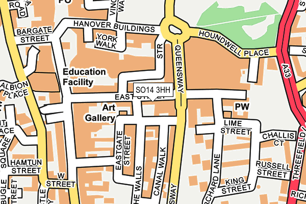 SO14 3HH map - OS OpenMap – Local (Ordnance Survey)