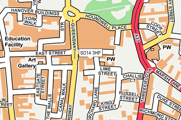 SO14 3HP map - OS OpenMap – Local (Ordnance Survey)