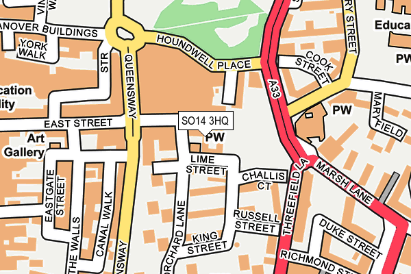 SO14 3HQ map - OS OpenMap – Local (Ordnance Survey)