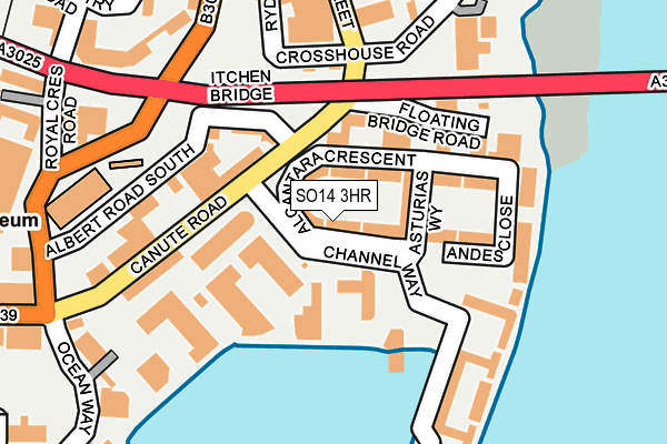 SO14 3HR map - OS OpenMap – Local (Ordnance Survey)