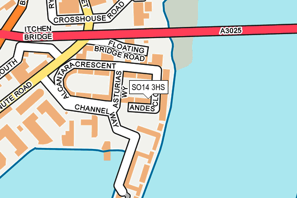 SO14 3HS map - OS OpenMap – Local (Ordnance Survey)