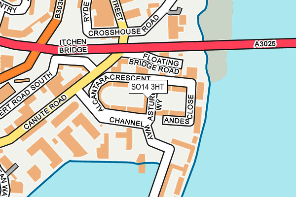 SO14 3HT map - OS OpenMap – Local (Ordnance Survey)