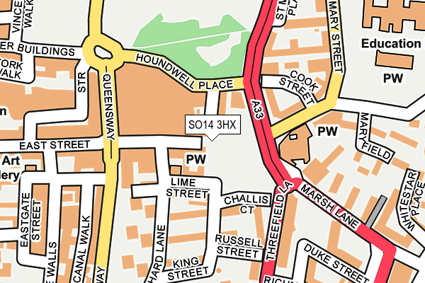 SO14 3HX map - OS OpenMap – Local (Ordnance Survey)