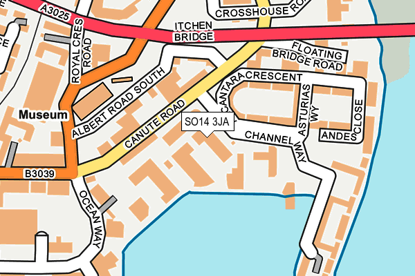 SO14 3JA map - OS OpenMap – Local (Ordnance Survey)