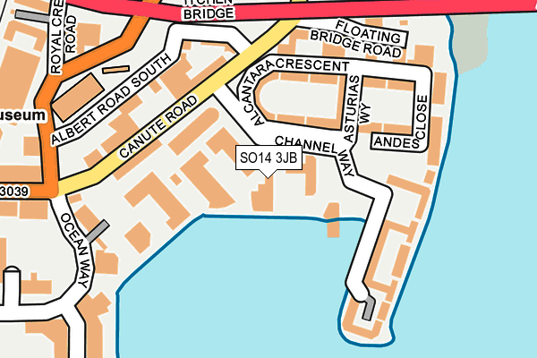 SO14 3JB map - OS OpenMap – Local (Ordnance Survey)