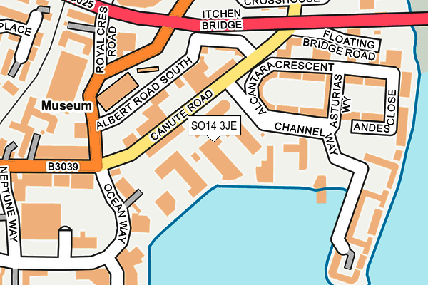 SO14 3JE map - OS OpenMap – Local (Ordnance Survey)