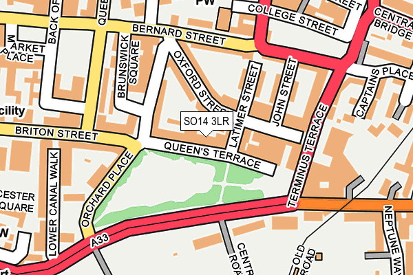 SO14 3LR map - OS OpenMap – Local (Ordnance Survey)