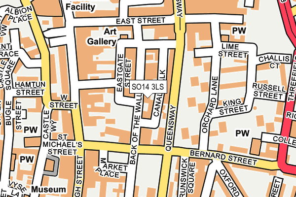 SO14 3LS map - OS OpenMap – Local (Ordnance Survey)