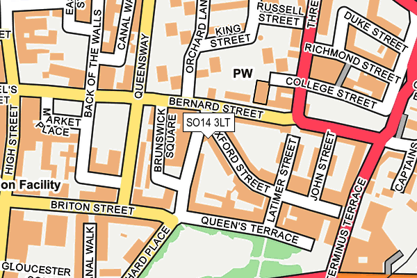 SO14 3LT map - OS OpenMap – Local (Ordnance Survey)