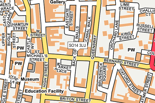 SO14 3LU map - OS OpenMap – Local (Ordnance Survey)