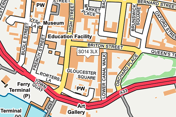 SO14 3LX map - OS OpenMap – Local (Ordnance Survey)