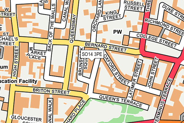 SO14 3PE map - OS OpenMap – Local (Ordnance Survey)