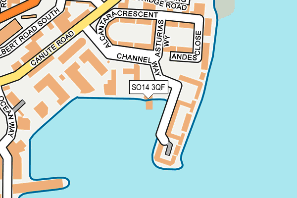 SO14 3QF map - OS OpenMap – Local (Ordnance Survey)