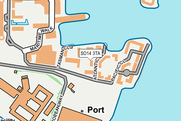 SO14 3TA map - OS OpenMap – Local (Ordnance Survey)