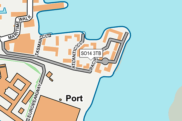 SO14 3TB map - OS OpenMap – Local (Ordnance Survey)