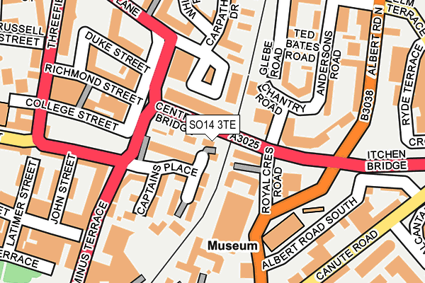 SO14 3TE map - OS OpenMap – Local (Ordnance Survey)