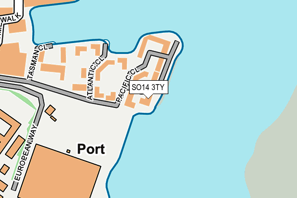 SO14 3TY map - OS OpenMap – Local (Ordnance Survey)