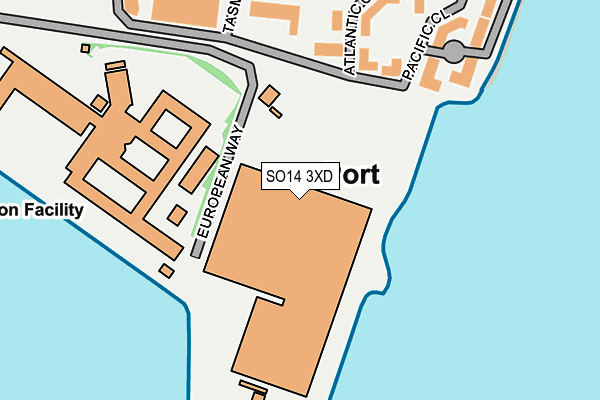 SO14 3XD map - OS OpenMap – Local (Ordnance Survey)