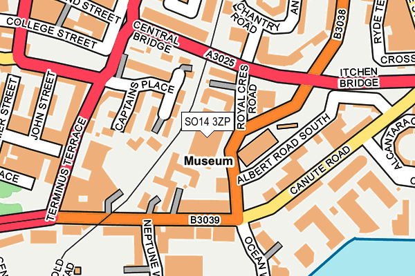 SO14 3ZP map - OS OpenMap – Local (Ordnance Survey)