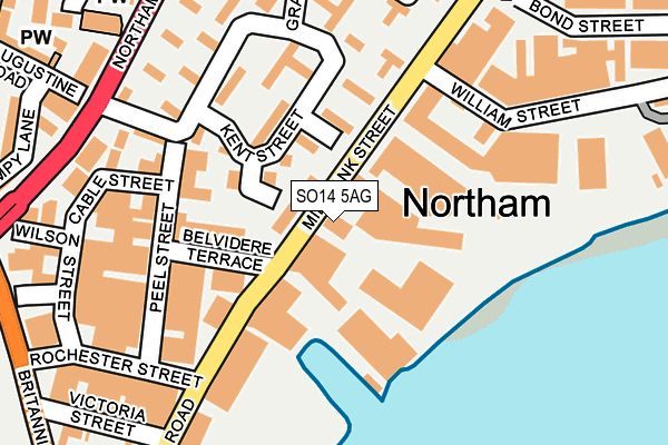 SO14 5AG map - OS OpenMap – Local (Ordnance Survey)
