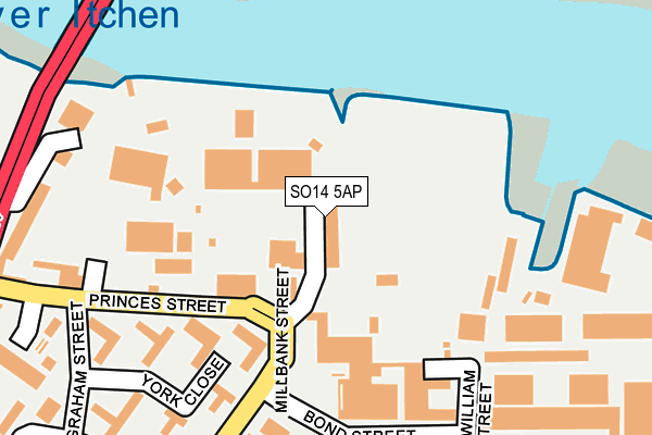 SO14 5AP map - OS OpenMap – Local (Ordnance Survey)