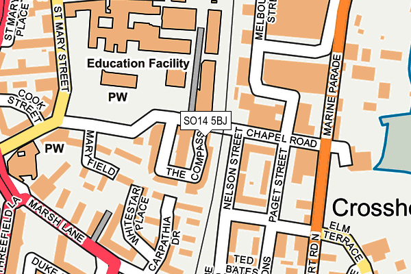 SO14 5BJ map - OS OpenMap – Local (Ordnance Survey)