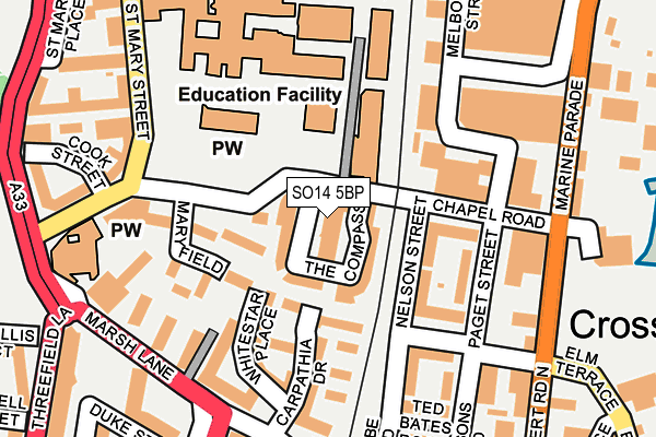 SO14 5BP map - OS OpenMap – Local (Ordnance Survey)