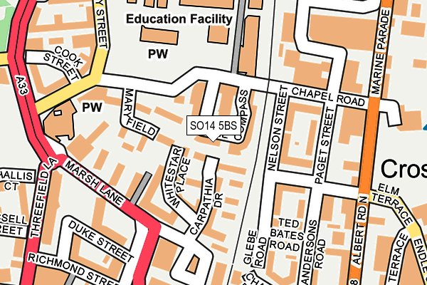 SO14 5BS map - OS OpenMap – Local (Ordnance Survey)