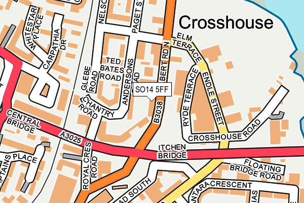 SO14 5FF map - OS OpenMap – Local (Ordnance Survey)