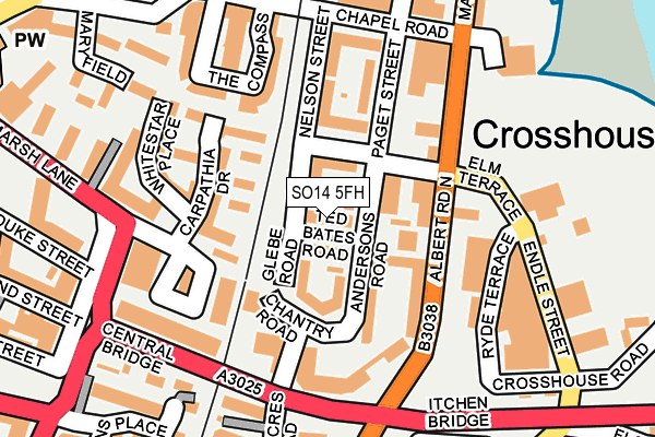 SO14 5FH map - OS OpenMap – Local (Ordnance Survey)