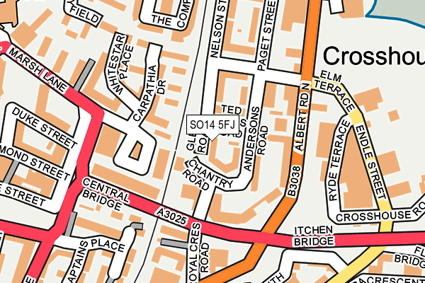 SO14 5FJ map - OS OpenMap – Local (Ordnance Survey)