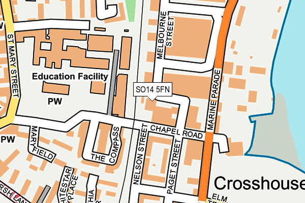SO14 5FN map - OS OpenMap – Local (Ordnance Survey)