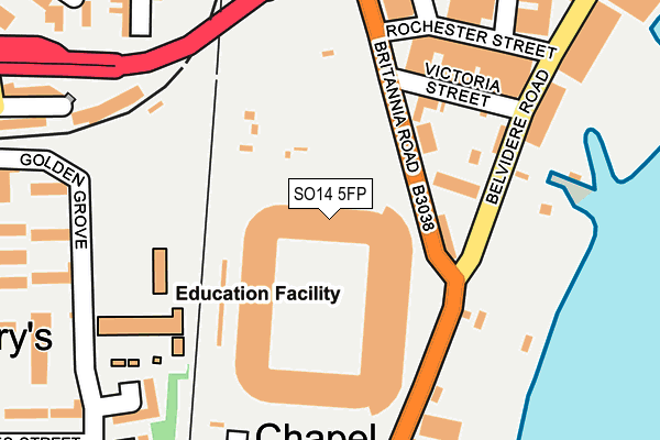 SO14 5FP map - OS OpenMap – Local (Ordnance Survey)