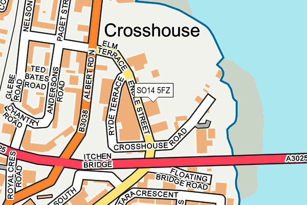 SO14 5FZ map - OS OpenMap – Local (Ordnance Survey)