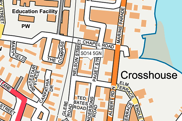 SO14 5GN map - OS OpenMap – Local (Ordnance Survey)