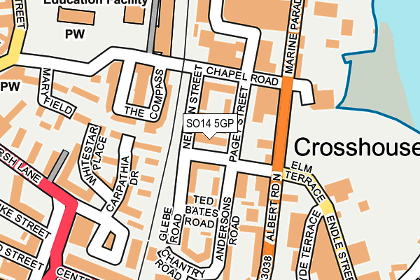 SO14 5GP map - OS OpenMap – Local (Ordnance Survey)