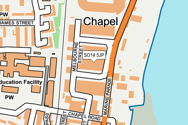 SO14 5JP map - OS OpenMap – Local (Ordnance Survey)