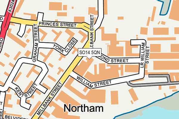 SO14 5QN map - OS OpenMap – Local (Ordnance Survey)