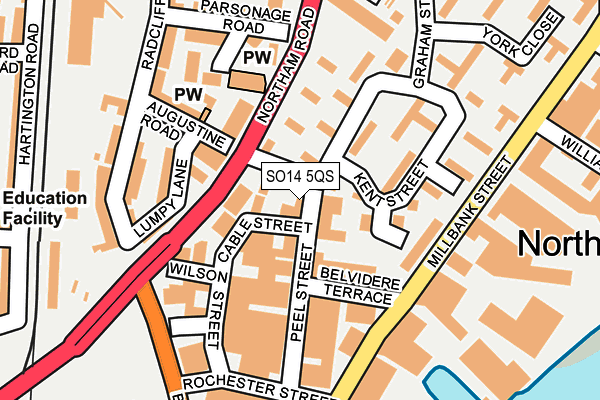 SO14 5QS map - OS OpenMap – Local (Ordnance Survey)
